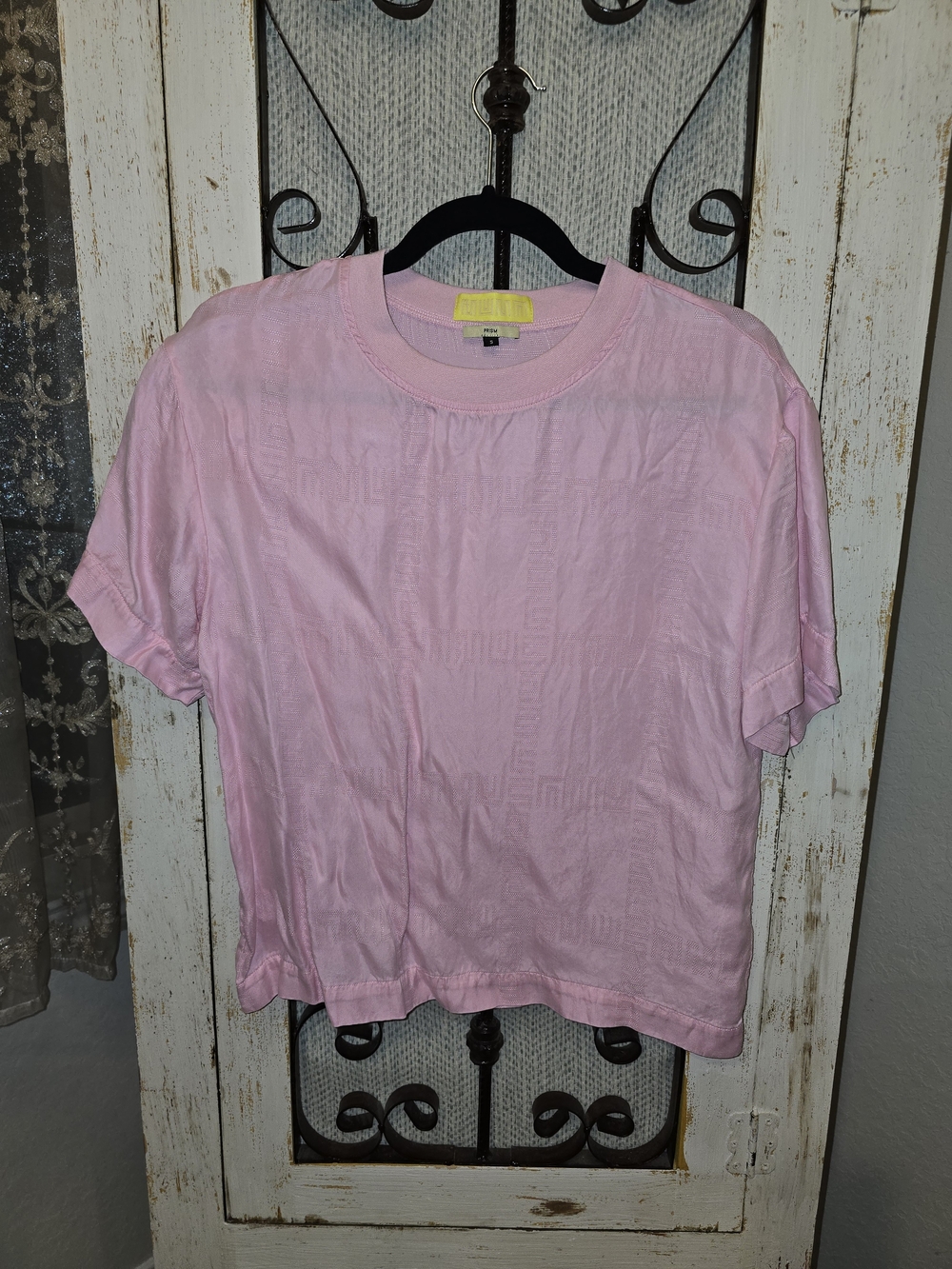 PRADA PRISM Pastel Pink Textured Silky Soft Crewneck Tee - Picture 2 of 8
